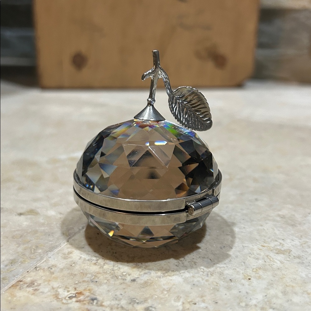 vintage SWAROVSKI crystal apple trinket box